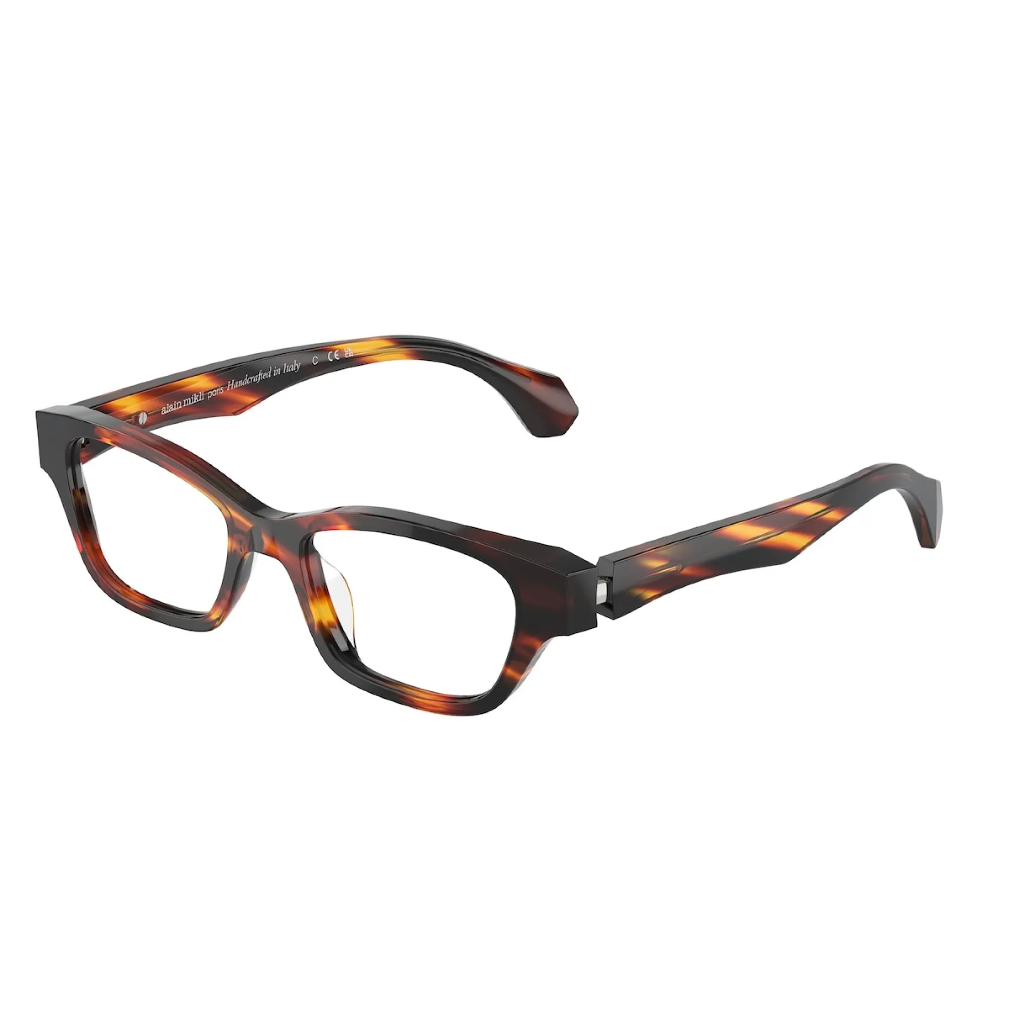  Alain Mikli A0 3516 - 004 Rigato Avana Marrone Giallo | Occhiale Da Vista Donna 