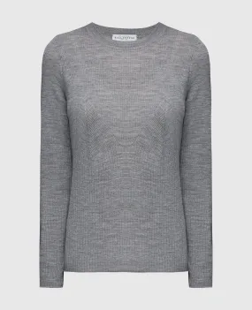 Ballantyne Maglia in lana grigia a coste B1P65516W34