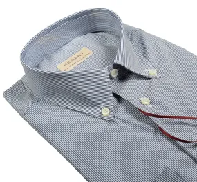 Camicia pancaldi a righe strette blu regular fit cotone stretch