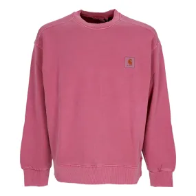Felpa Leggera Girocollo Uomo Nelson Sweat Magenta Garment Dyed