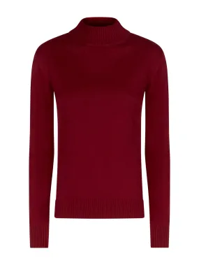 Maglia con collo lupetto in filato Nice Wool - Tibetan Red