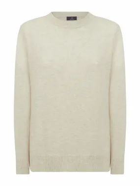 Maglia girocollo in filato Cashmerino - Champignon mel.
