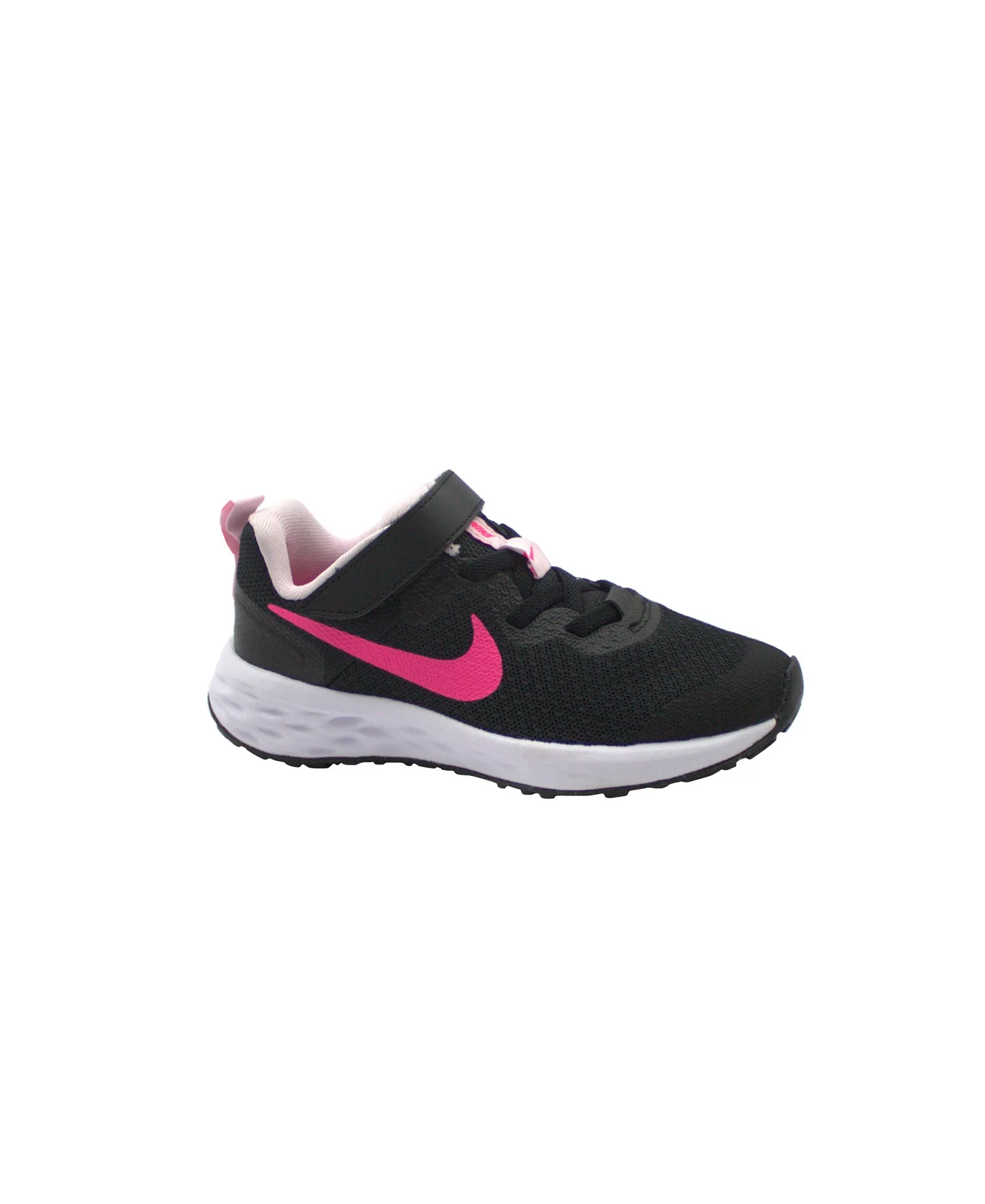NIKE DD1095 REVOLUTION 6 nero rosa scarpe bambina tessuto strappo laccio elastico