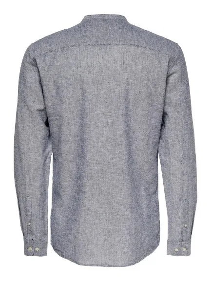 ONLY & SONS KARLO LS MAO LINEN CAMICIA DA UOMO MANICA 22020245