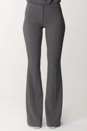 Pantaloni a zampa in crepe PIOMBO