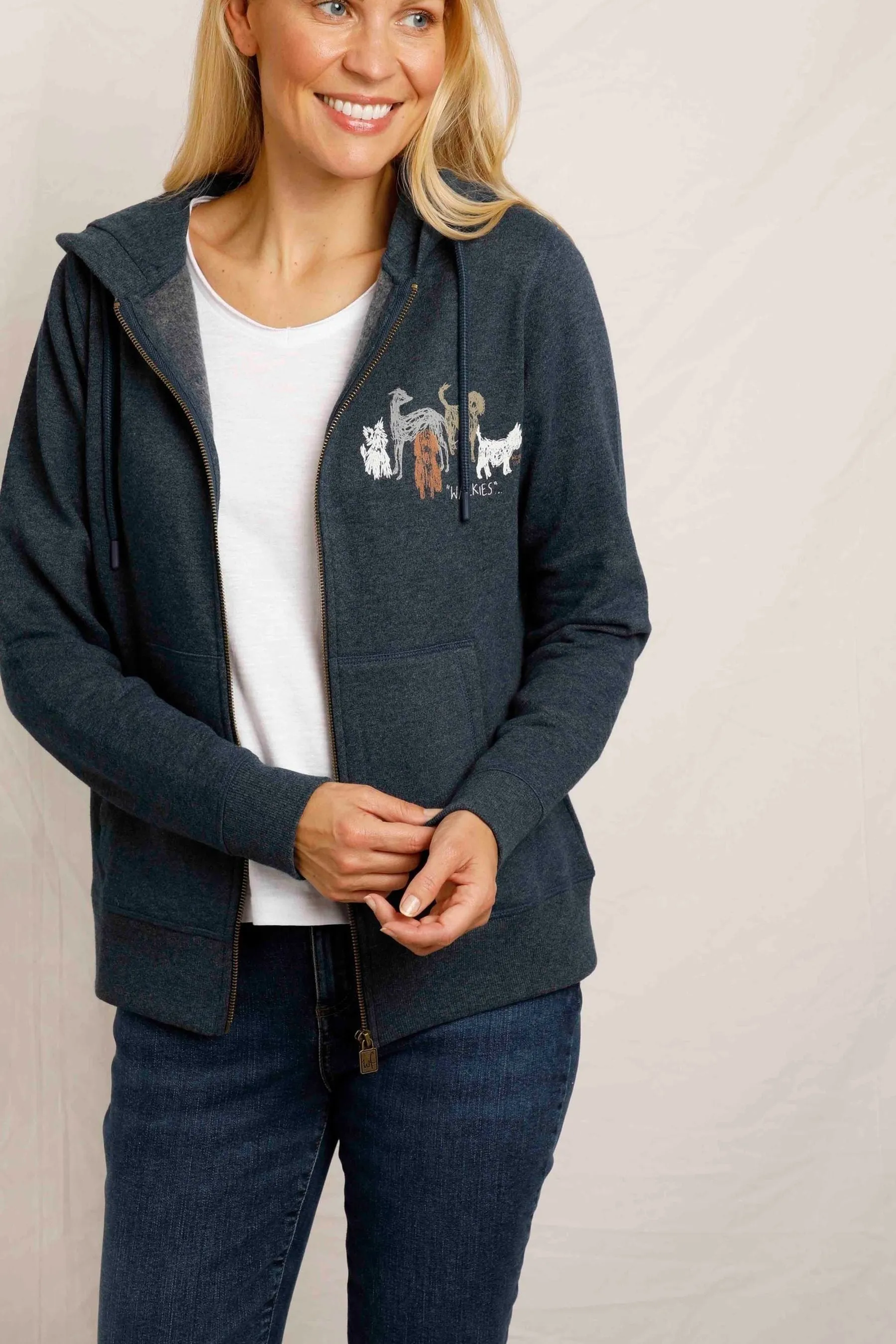 Weird Fish Franchises Eco Graphic Printed Full Zip Hoodie    